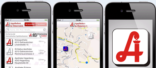 Screenshots der kostenlosen Apo-App